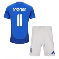 Echipament fotbal Italia Giacomo Raspadori #11 Tricou Acasa European 2024 pentru copii maneca scurta (+ Pantaloni scurti)